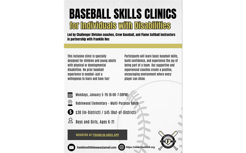 Baseball Skills Clinics for Individuals with Disabilities