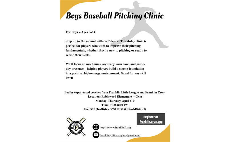 Boys Baseball Pitching Clinic