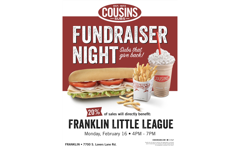 Cousins Subs Dine Out Night